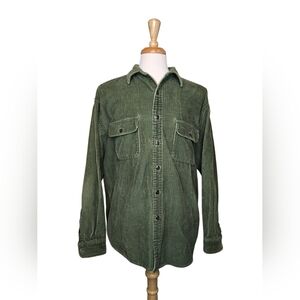 Eddie Bauer Oversized Corduroy Shacket XL Heavyweight Button Up Utility Jacket